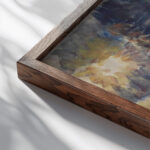 Les Becs de gaz circa 1885 1887 Louis Hayet close up dark wood mockup