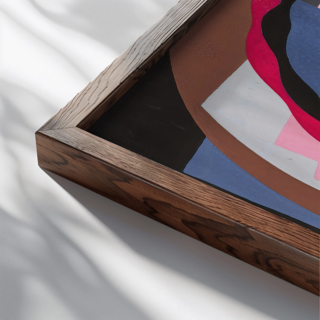 Les Boeufs dans la montagne 1927 Georges Valmier close up dark wood mockup