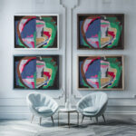 Les Boeufs dans la montagne 1927 Georges Valmier framed posters mockup