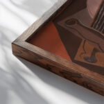 Les Ciseaux 1926 Juan Gris close up dark wood mockup