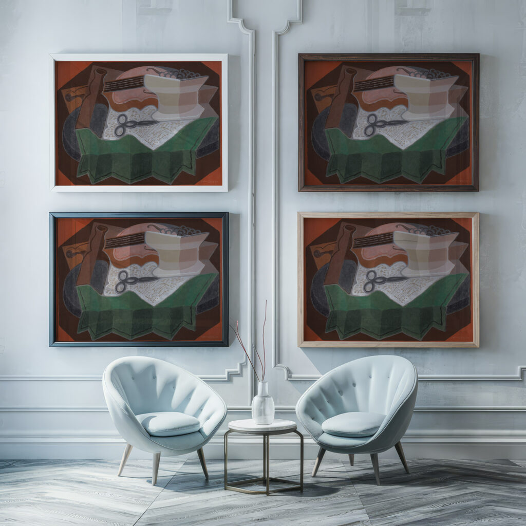 Les Ciseaux 1926 Juan Gris framed posters mockup