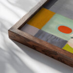 Les Coureurs 1930 Robert Delaunay close up dark wood mockup