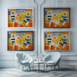 Les Coureurs 1930 Robert Delaunay framed posters mockup