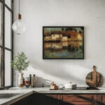 Les Maisons sur leau Berneval ou le Canal – clair de lune 1903 Henri Le Sidaner 6 mockup