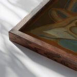 Les Pommes 1924 Juan Gris close up dark wood mockup