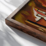 Les Vaches Dans Une Mene Vers Letable 1930 33 Gustave De Smet close up dark wood mockup