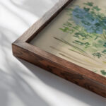 Les charrettes a Montsaunes Raoul Dufy close up dark wood mockup