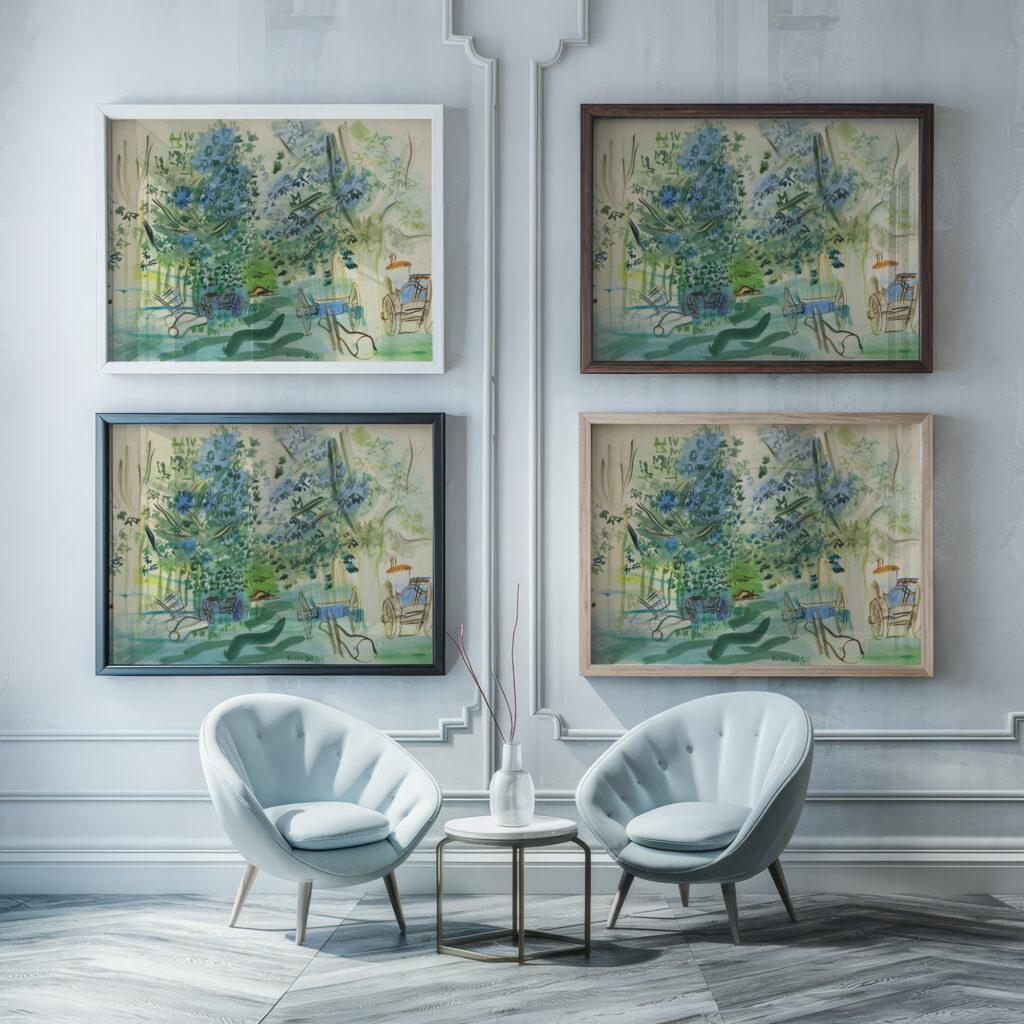 Les charrettes a Montsaunes Raoul Dufy framed posters mockup