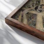 Les six jours ou la patineuse 1913 Felix Del Marle close up dark wood mockup