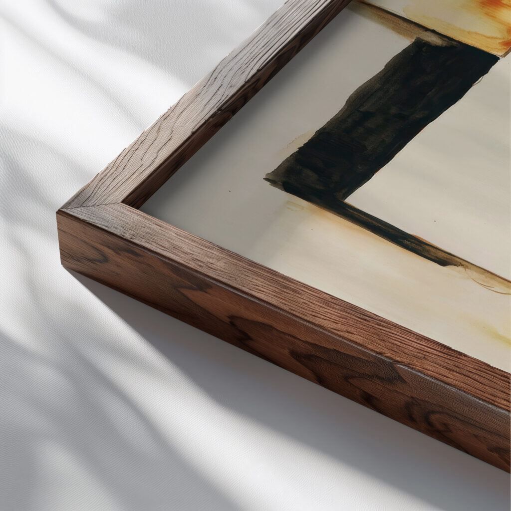 Letude Pour Lhomme Assis 1913 Roger de La Fresnaye close up dark wood mockup