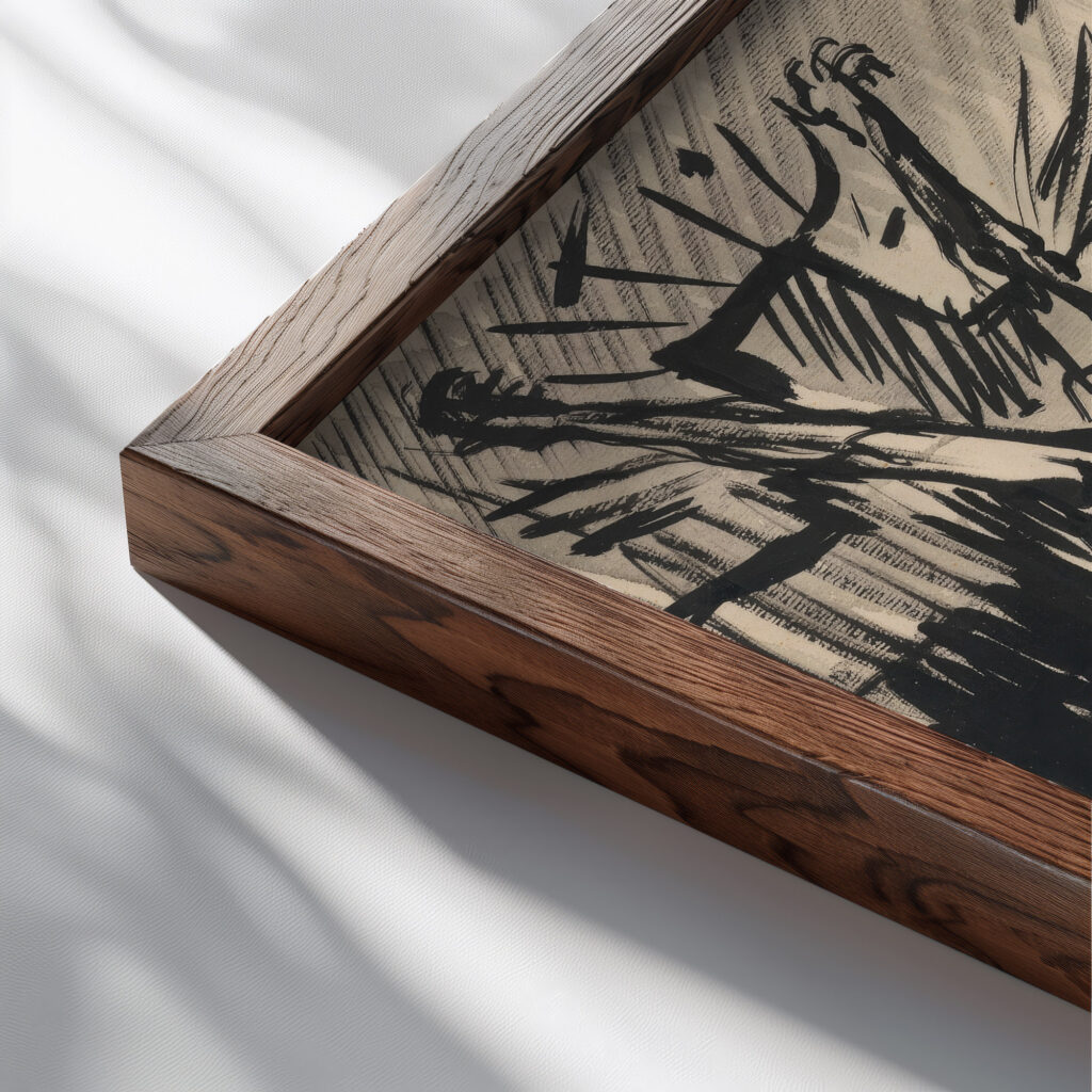 Leziaci pred krucifixom 1930 1945 Arnold Peter Weisz Kubincan close up dark wood mockup