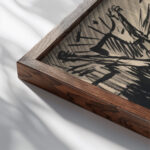 Leziaci pred krucifixom 1930 1945 Arnold Peter Weisz Kubincan close up dark wood mockup