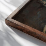 Lichen 1895 1896 Torsten Wasastjerna close up dark wood mockup