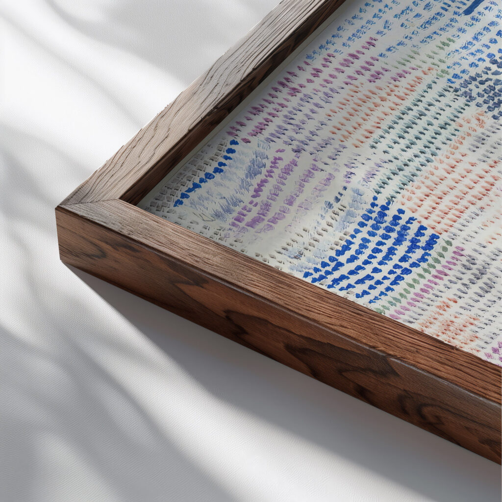 Licht uber Ehedem Light over former times 1933 Paul Klee close up dark wood mockup