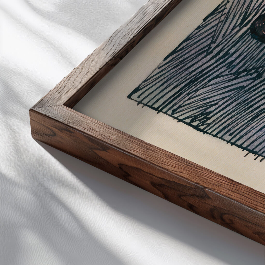 Liebespaar around 1923 Karl Wiener close up dark wood mockup