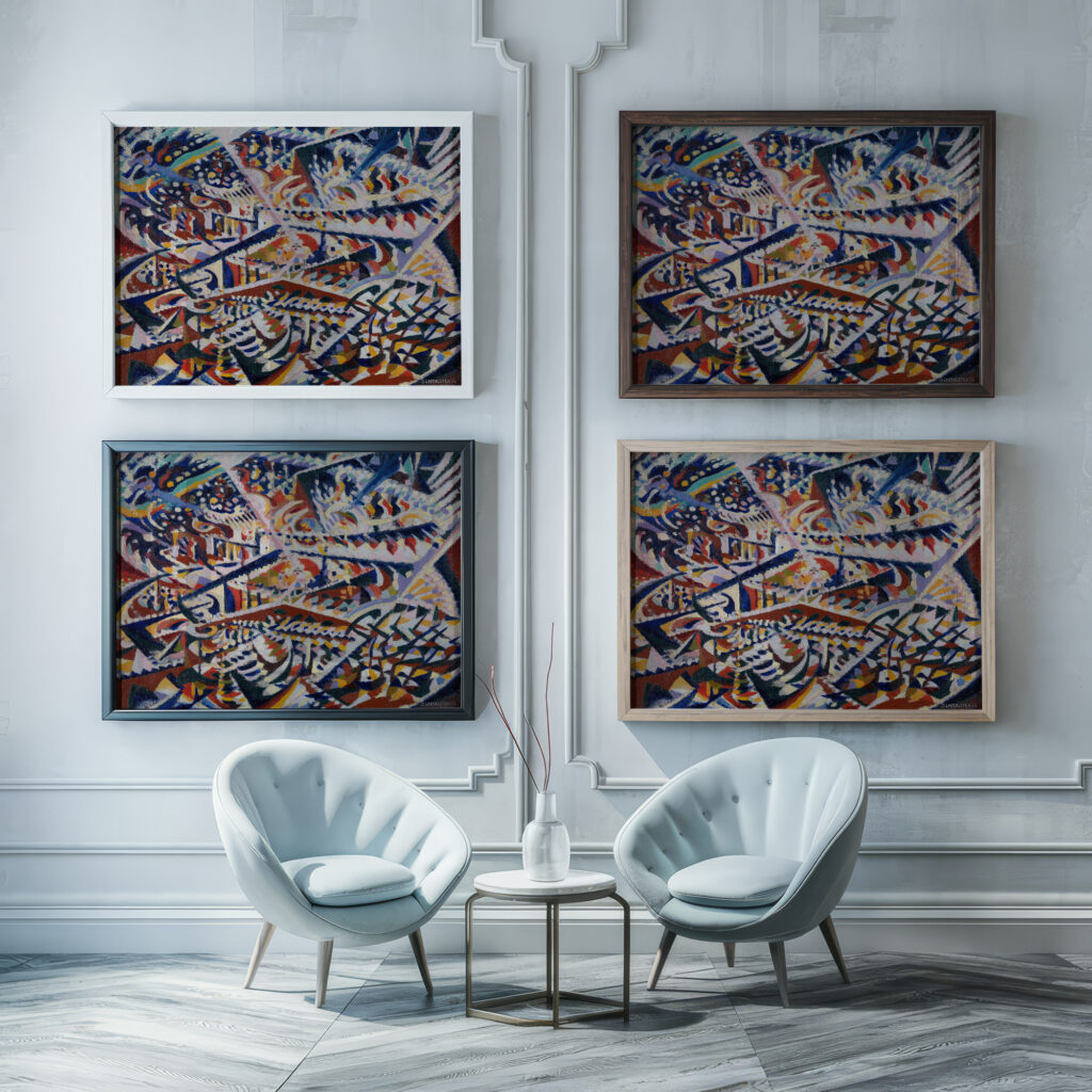 Light Mirrors and Crowd interior of a Popular Ballroom in Antwerp 1914 Jules Schmalzigaug framed posters mockup