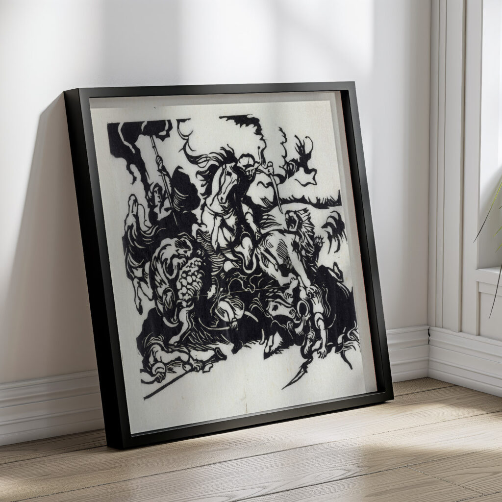 Lion hunt for Delacroix 1913 Franz Marc 4 mockup