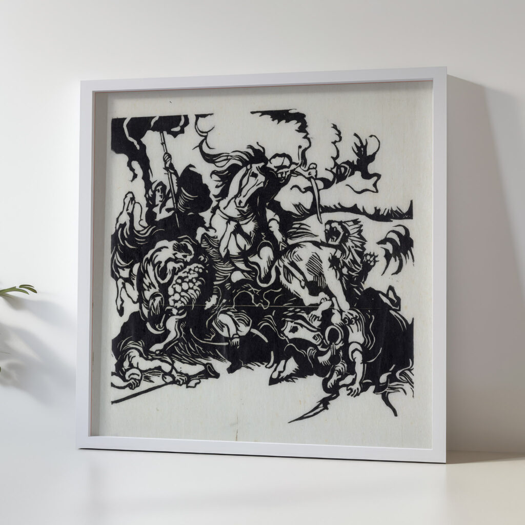 Lion hunt for Delacroix 1913 Franz Marc 5 mockup