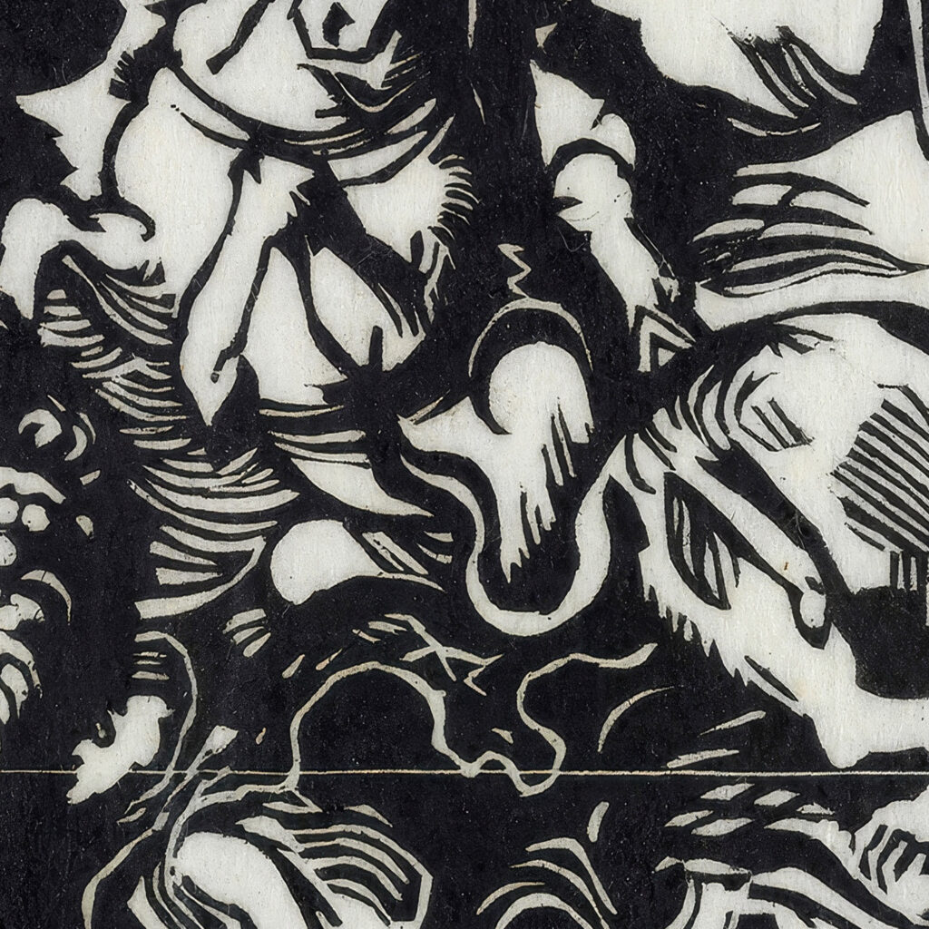 Lion hunt for Delacroix 1913 Franz Marc 8 mockup