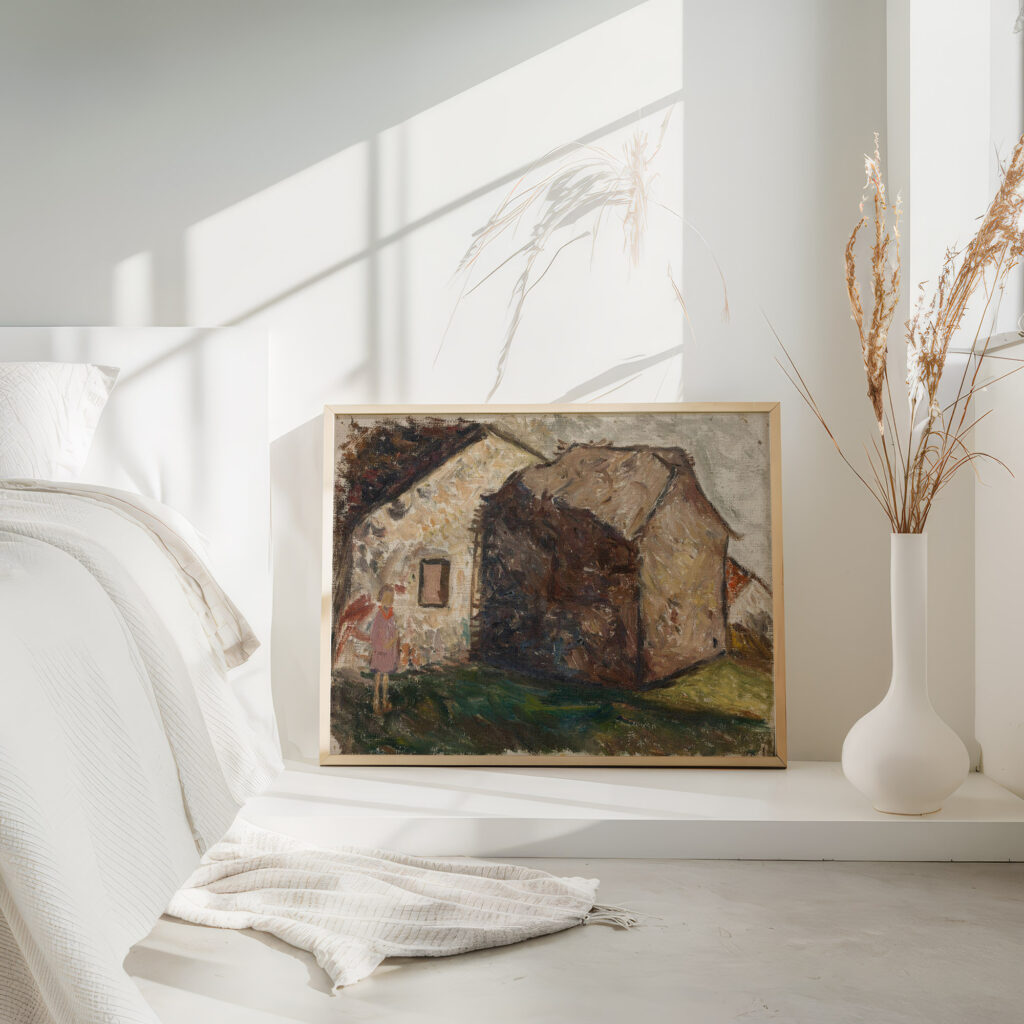 Little girl in front of a house 1931 Tadeusz Makowski 4 mockup