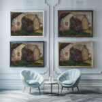 Little girl in front of a house 1931 Tadeusz Makowski framed posters mockup