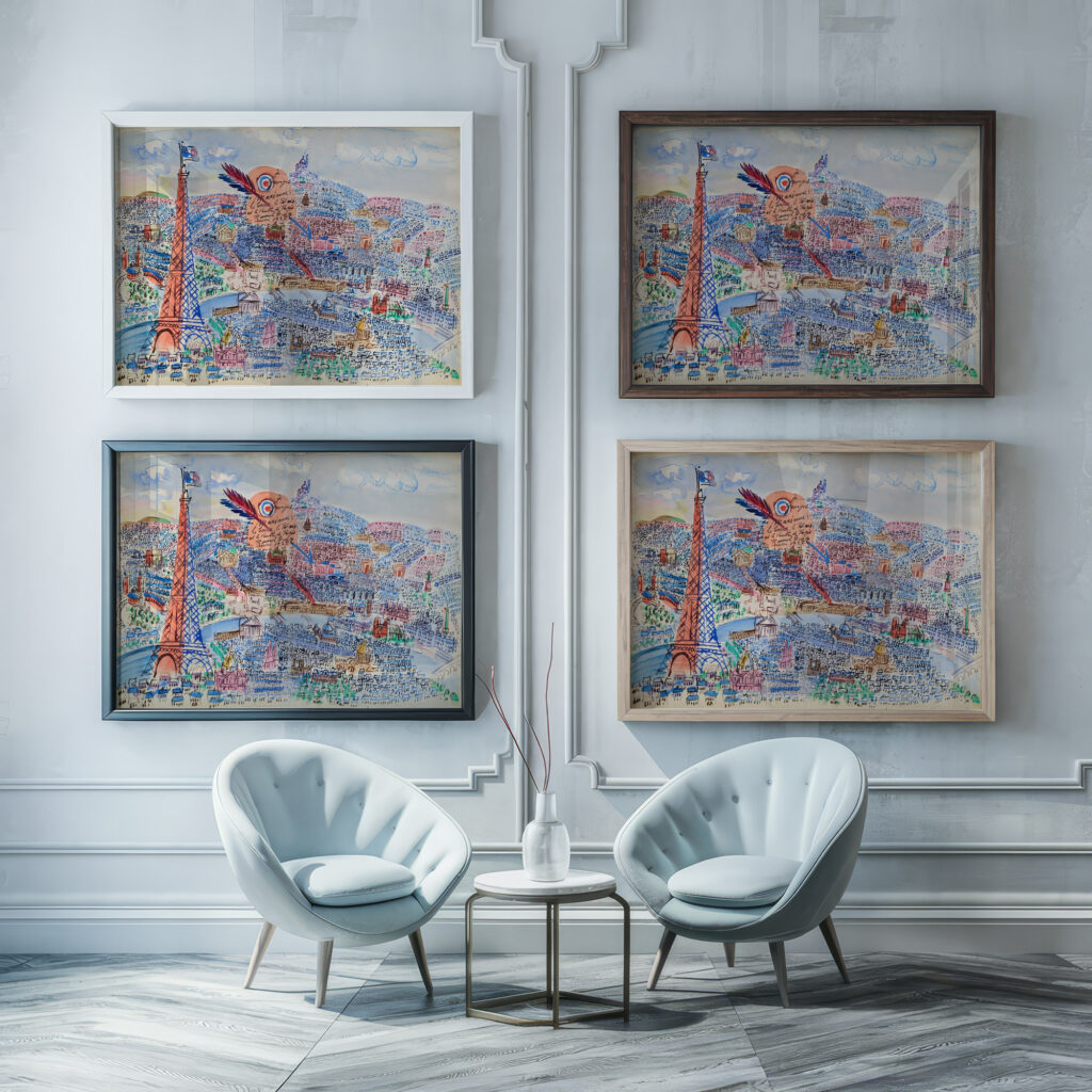Livre dor de Marianne 1927 Raoul Dufy framed posters mockup