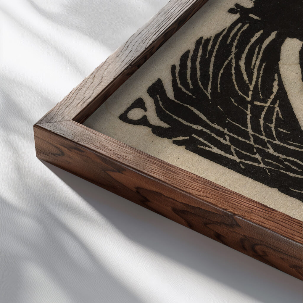 Lizards 1912 Franz Marc 1 close up dark wood mockup