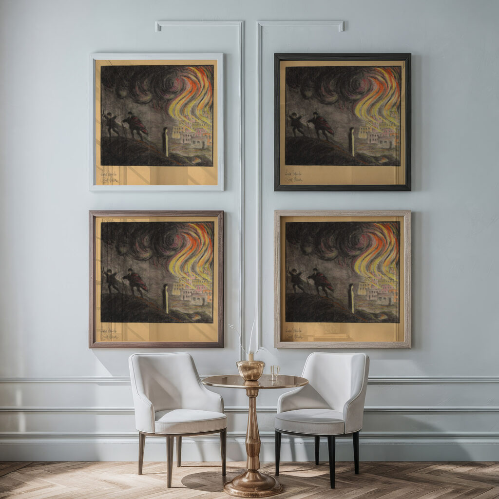 Lots Weib around 1924 Karl Wiener framed posters mockup