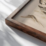 Lovers Embracing c. 1911 Oto Gutfreund close up dark wood mockup