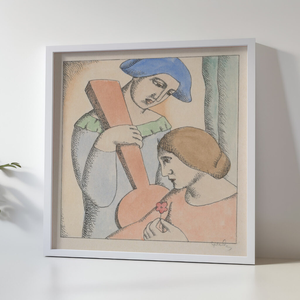 Lovers Harlequin and Columbine 1927 1928 Mikulas Galanda 5 mockup