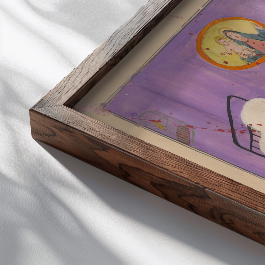 Lovers at Periphery 1935 Cyprian Majernik close up dark wood mockup