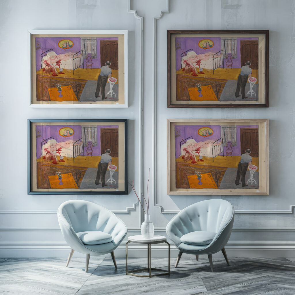 Lovers at Periphery 1935 Cyprian Majernik framed posters mockup