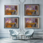 Lovers at Periphery 1935 Cyprian Majernik framed posters mockup