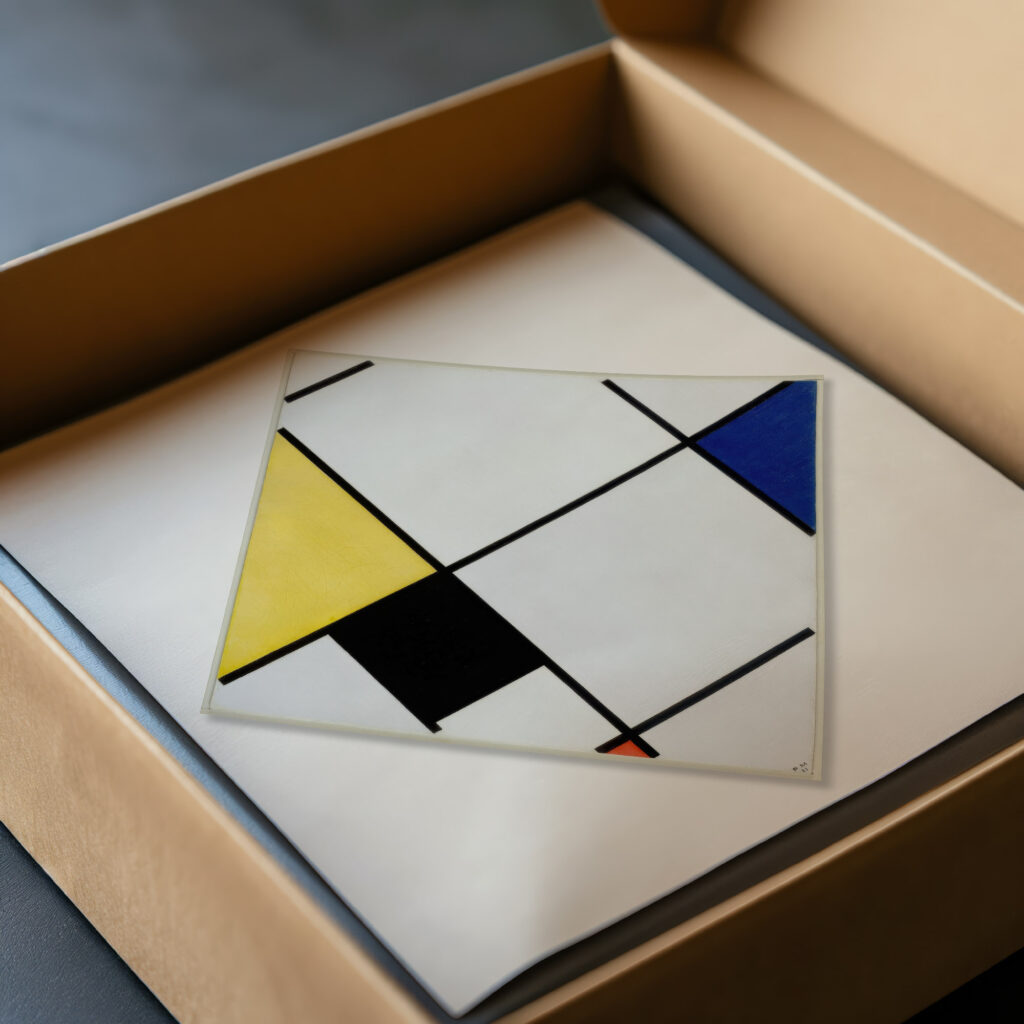 Lozenge Composition with Yellow Black Blue Red and Gray 1921 Piet Mondrian video mockup