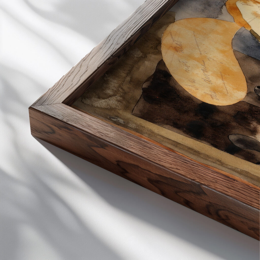 Lula and Alva Schon 1918 Charles Demuth close up dark wood mockup