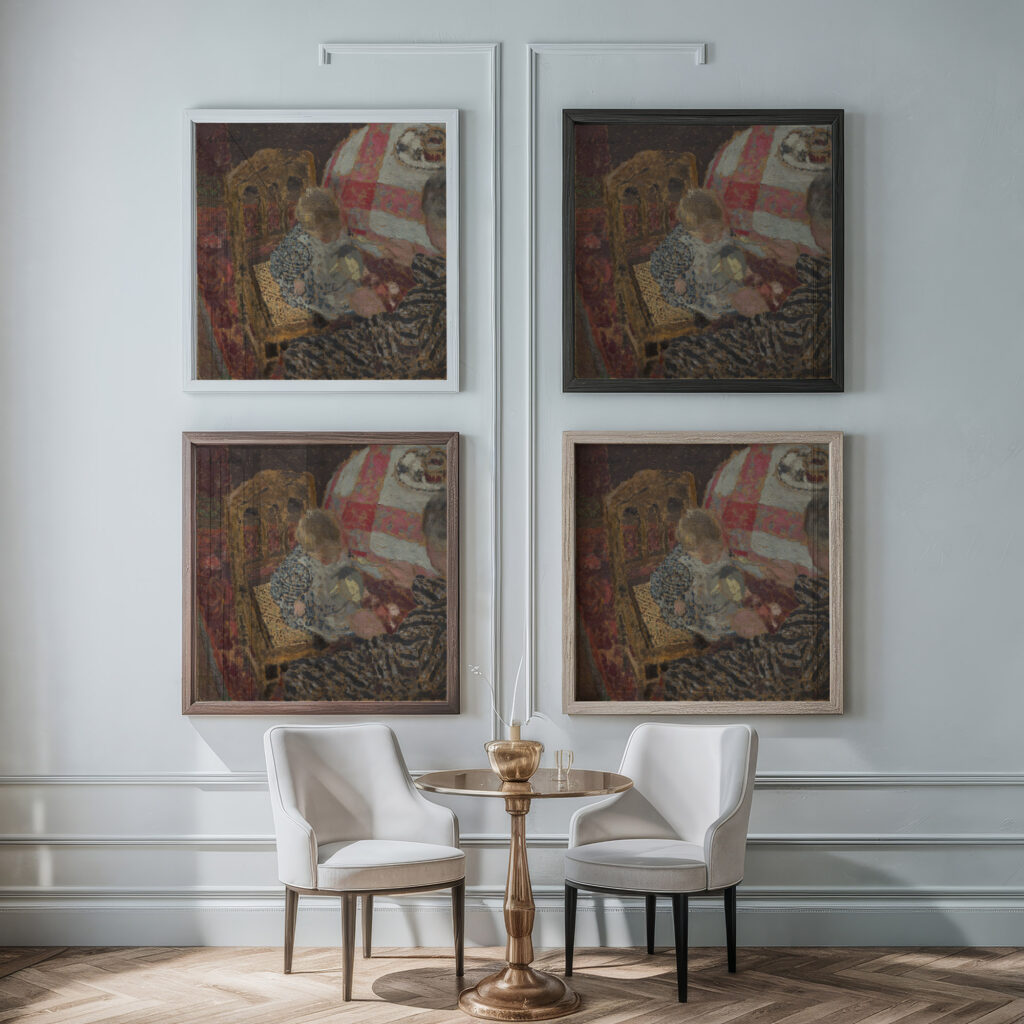 Luncheon Annette and Her Grandmother 1899 Edouard Vuillard framed posters mockup