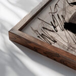 Luonnos 1907 1908 Magnus Enckell close up dark wood mockup