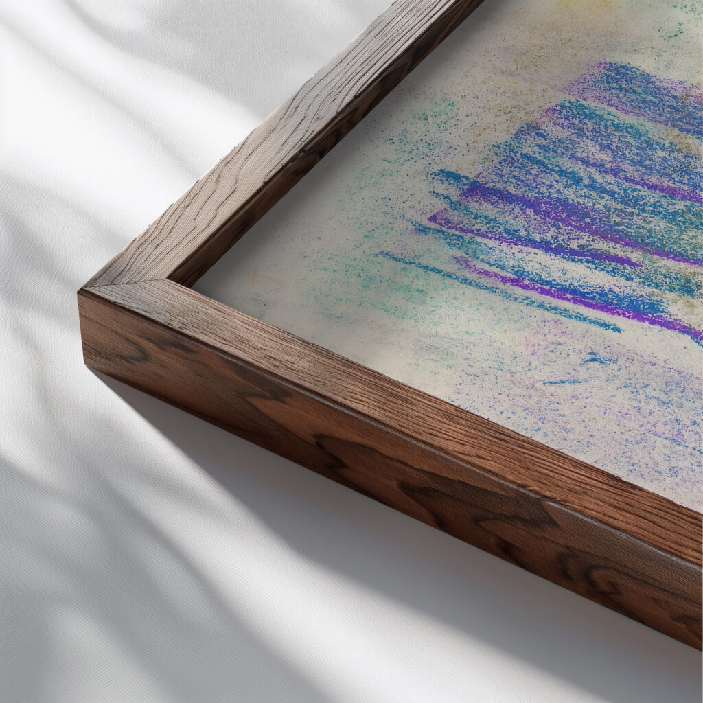 Luonnos 1912 Magnus Enckell close up dark wood mockup