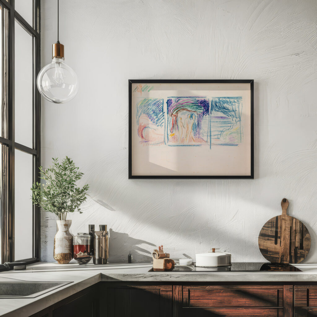 Luonnos Nylands Nationin Veljesvala maalausta varten 1910 1911 Magnus Enckell 6 mockup