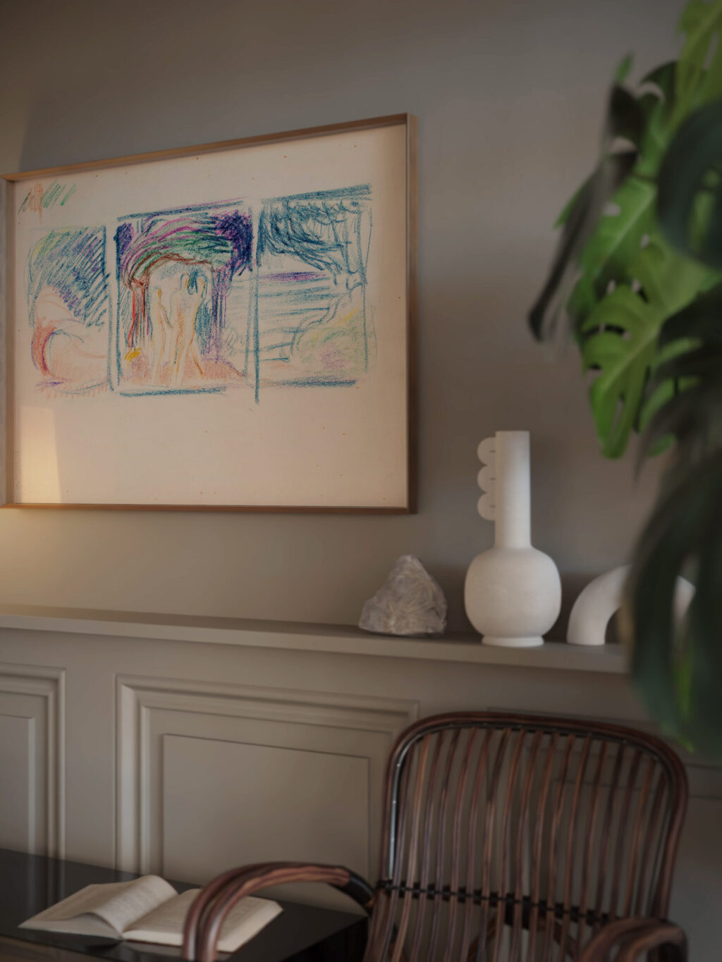 Luonnos Nylands Nationin Veljesvala maalausta varten 1910 1911 Magnus Enckell video mockup