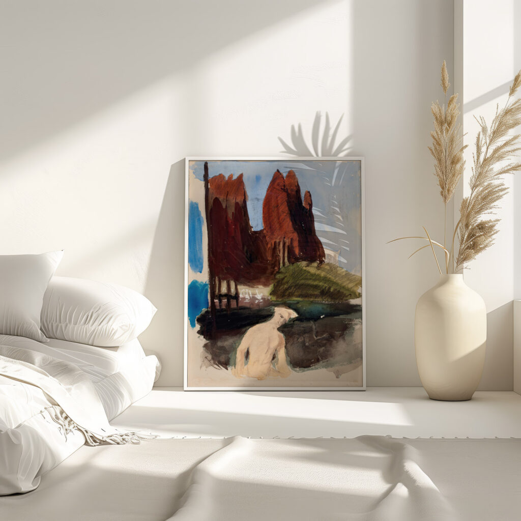 Luonnos maalaukseen Fantasia 1895 1894 1895 Magnus Enckell 4 mockup