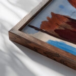 Luonnos maalaukseen Fantasia 1895 1894 1895 Magnus Enckell close up dark wood mockup