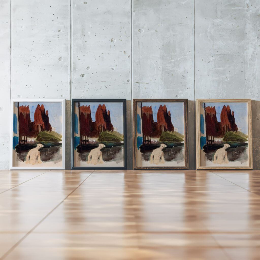 Luonnos maalaukseen Fantasia 1895 1894 1895 Magnus Enckell framed posters mockup