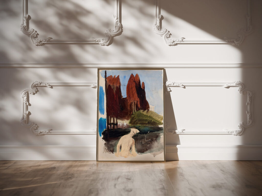 Luonnos maalaukseen Fantasia 1895 1894 1895 Magnus Enckell video mockup