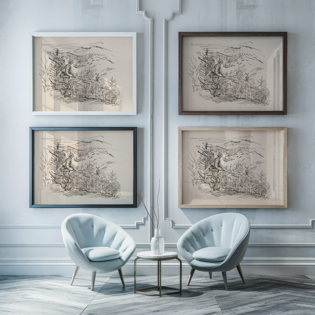 Lying in Wait II. 1942 Arnold Peter Weisz Kubincan framed posters mockup