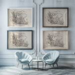 Lying in Wait II. 1942 Arnold Peter Weisz Kubincan framed posters mockup