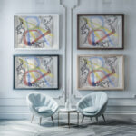 Maandblad Verf en Kunst van P.A. Regnault ontwerp 1931 Leo Gestel framed posters mockup