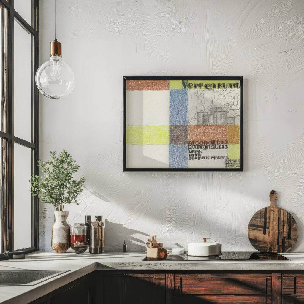 Maandblad Verf en Kunst van P.A. Regnault ontwerp in kleur 1931 Leo Gestel 6 mockup