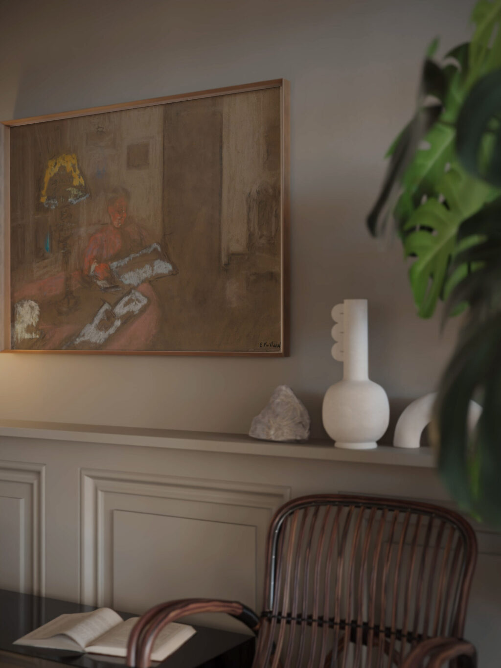 Madame Vuillard Lisant Le Journal Edouard Vuillard video mockup