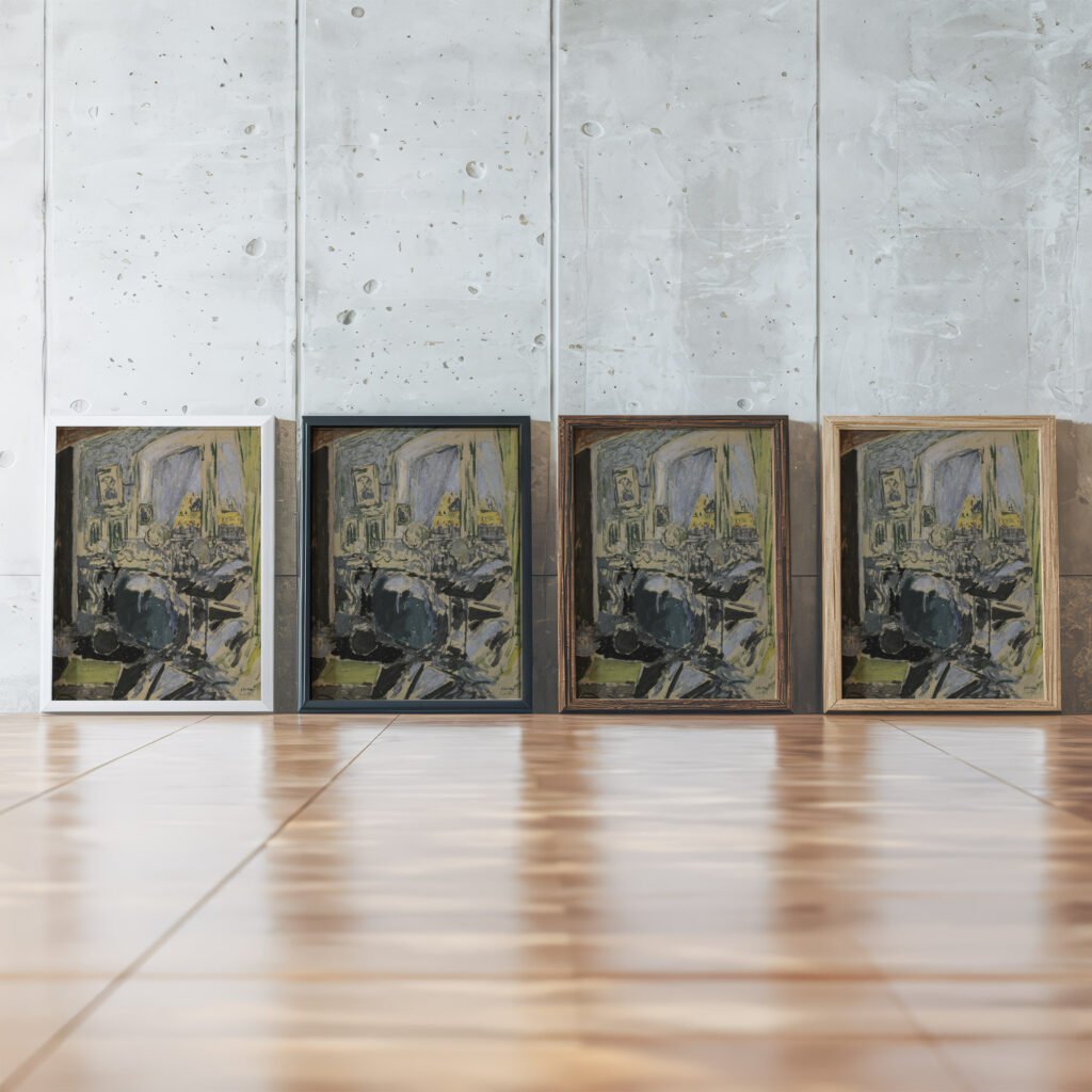 Madame Vuillard cousant a cote de la fenetre circa 1910 Edouard Vuillard framed posters mockup